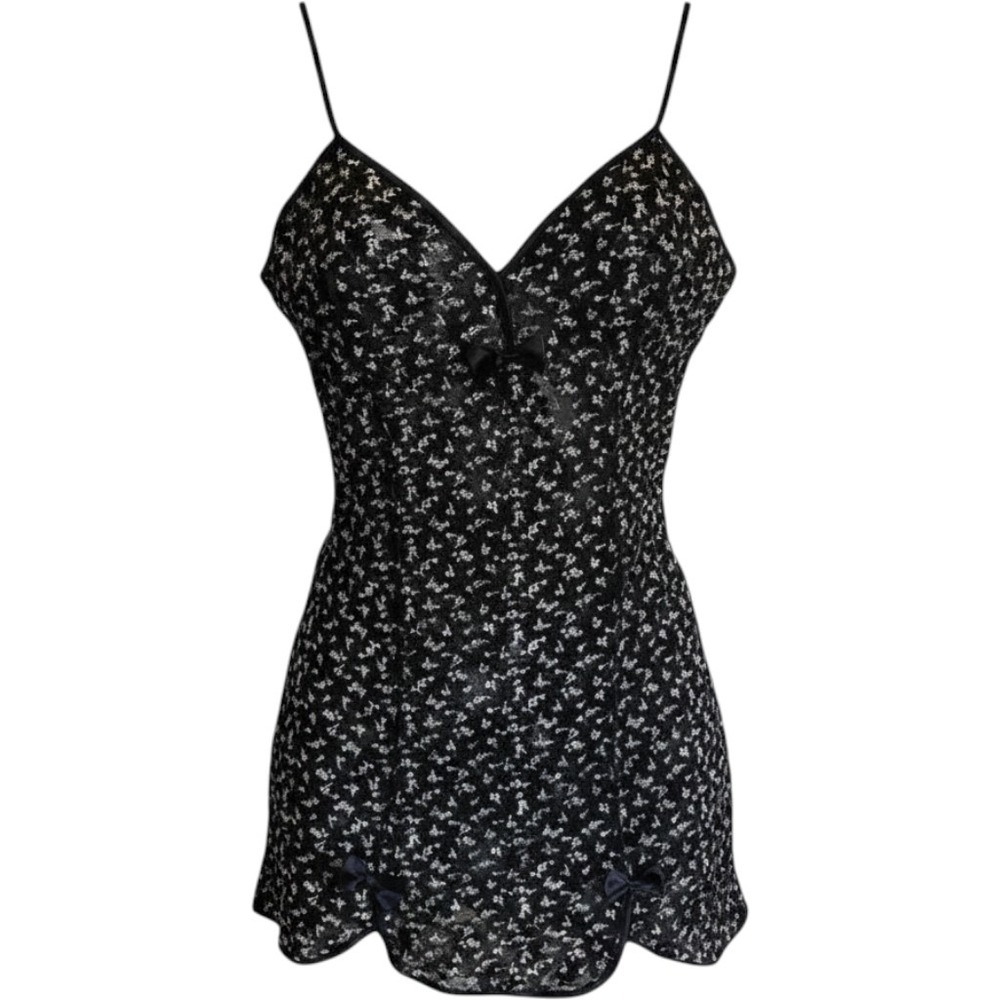 Victoria's Secret‎ RARE Vintage Chemise Teddy Black Mesh Circa 70s-80s XS